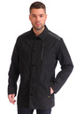 Мужская куртка из текстиля с воротником, отделка искусственная кожа 0900898