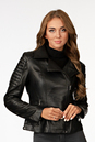 Женская кожаная куртка из натуральной кожи с воротником 0902354