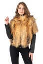 Женская кожаная куртка из натуральной кожи с воротником, отделка лиса 0902501