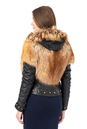 Женская кожаная куртка из натуральной кожи с капюшоном, отделка лиса 0902503-3