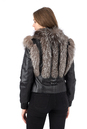 Женская кожаная куртка из натуральной кожи с воротником, отделка лиса 0902523-3