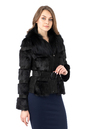 Женская кожаная куртка из натуральной кожи с воротником, отделка кролик 0902526