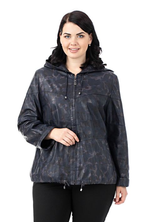 Женская кожаная куртка из натуральной кожи с капюшоном 0902616