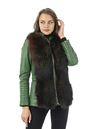 Женская кожаная куртка из натуральной кожи с воротником, отделка лиса 0902693