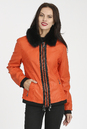 Женская кожаная куртка из эко-кожи с воротником, отделка песец 1900005