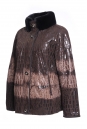 Женская кожаная куртка из натуральной кожи, отделка кролик 12701-2