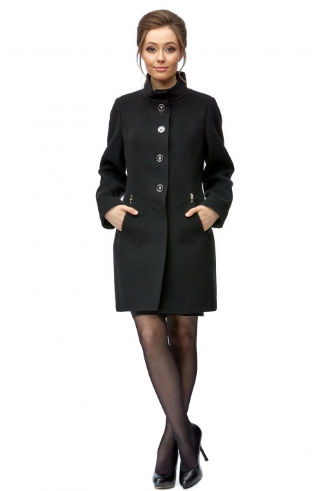 Женское пальто из текстиля с воротником 8001776