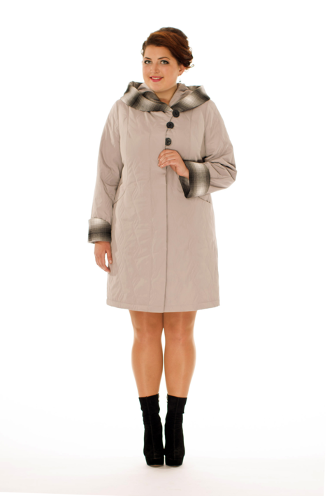 Женское пальто из текстиля с капюшоном 8002996