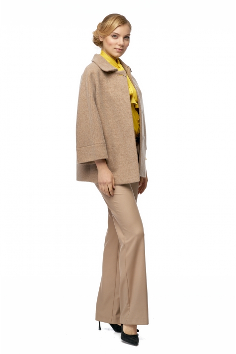 Женское пальто из текстиля с воротником 8008927