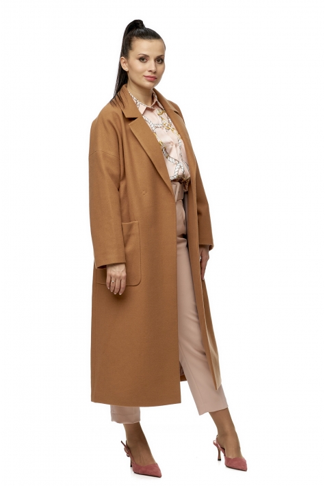 Женское пальто из текстиля с воротником 8009768