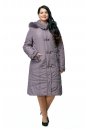 Женское пальто из текстиля с капюшоном, отделка песец 8009997-2