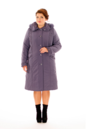 Женское пальто из текстиля с капюшоном, отделка песец 8010108-2