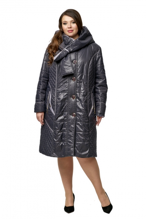 Женское пальто из текстиля с капюшоном 8010525