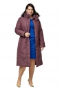 Женское пальто из текстиля с капюшоном, отделка песец 8010579