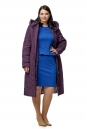Женское пальто из текстиля с капюшоном, отделка песец 8010589-2
