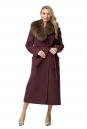 Женское пальто из текстиля с воротником, отделка песец 8010756