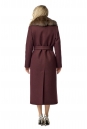 Женское пальто из текстиля с воротником, отделка песец 8010756-2