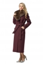 Женское пальто из текстиля с воротником, отделка песец 8010756-3