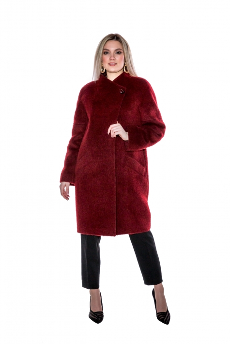 Женское пальто из текстиля с воротником 8011524