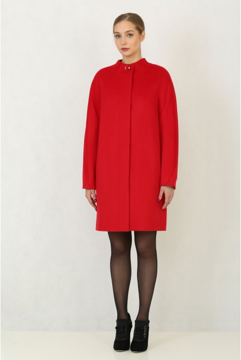 Женское пальто из текстиля с воротником 8011732
