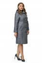 Женское пальто из текстиля с капюшоном, отделка искусственный мех 8011870-2