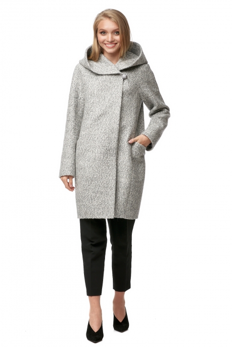 Женское пальто из текстиля с капюшоном 8012166