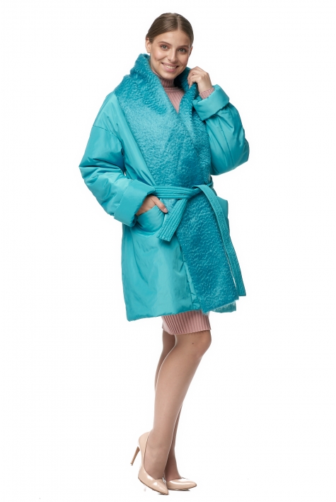 Женское пальто из текстиля с воротником 8012193