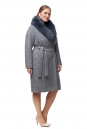 Женское пальто из текстиля с воротником, отделка песец 8012268-2