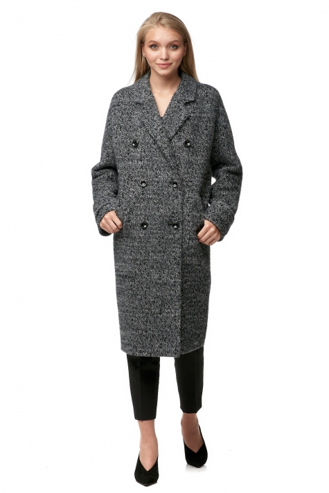 Женское пальто из текстиля с воротником 8012336