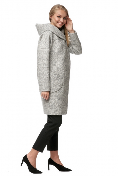 Женское пальто из текстиля с капюшоном 8012337
