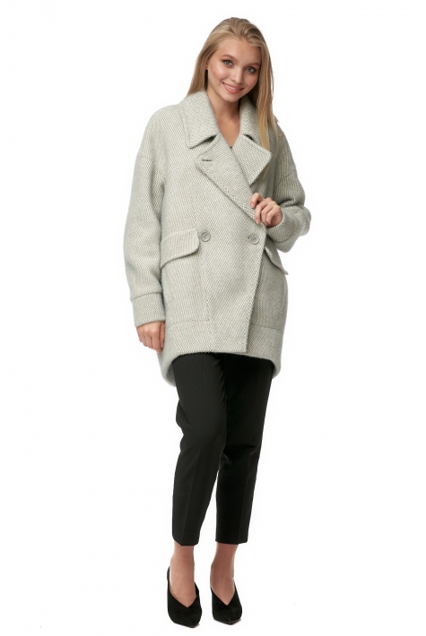 Женское пальто из текстиля с воротником 8012356