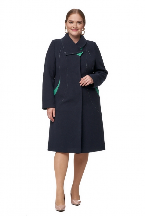 Женское пальто из текстиля с воротником 8012454