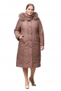Женское пальто из текстиля с капюшоном, отделка песец 8012658-2