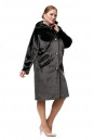 Женское пальто из текстиля с капюшоном, отделка искусственный мех 8012686