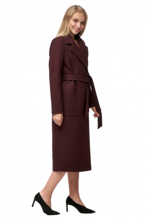 Женское пальто из текстиля с воротником 8012696