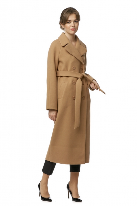 Женское пальто из текстиля с воротником 8012938