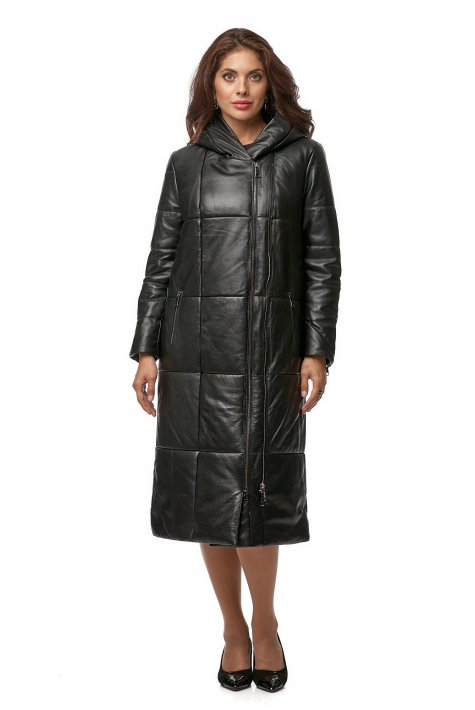 Женское кожаное пальто из натуральной кожи с капюшоном 8013006
