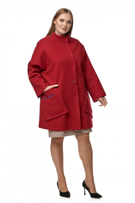 Женское пальто из текстиля с воротником 8013095