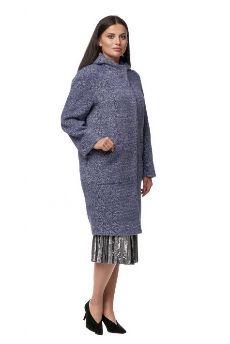 Женское пальто из текстиля с капюшоном 8013509