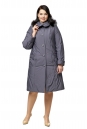 Женское пальто из текстиля с капюшоном, отделка песец 8015942