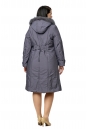 Женское пальто из текстиля с капюшоном, отделка песец 8015942-3