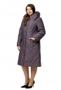 Женское пальто из текстиля с капюшоном, отделка песец 8015984-2