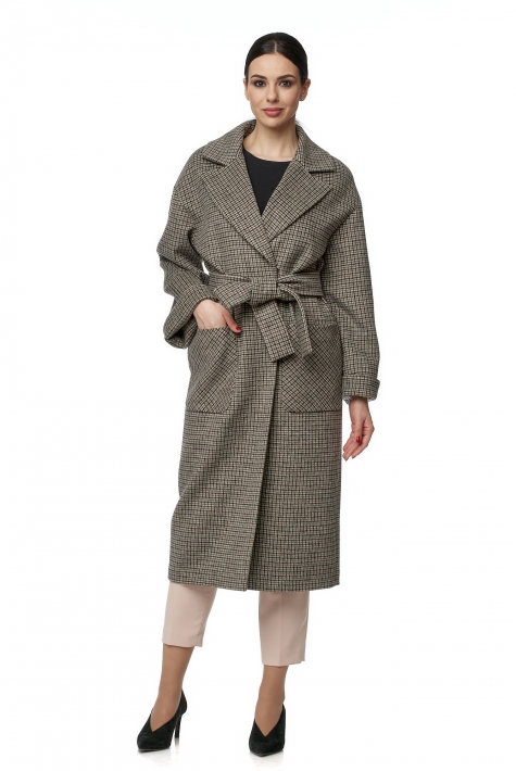 Женское пальто из текстиля с воротником 8016267