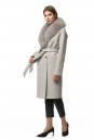 Женское пальто из текстиля с воротником, отделка песец 8016822