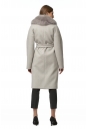 Женское пальто из текстиля с воротником, отделка песец 8016822-3