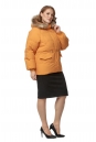 Пуховик женский из текстиля с капюшоном, отделка лиса 8019150-2