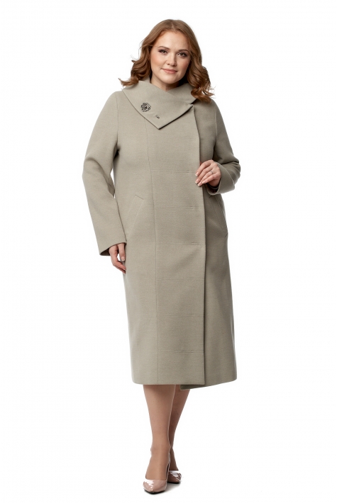 Женское пальто из текстиля с воротником 8019501