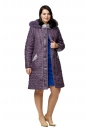 Женское пальто из текстиля с капюшоном, отделка песец 8020450