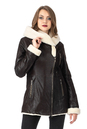 Женская кожаная куртка из натуральной кожи на меху с капюшоном 3600235