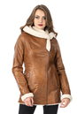 Женская кожаная куртка из натуральной кожи на меху с капюшоном 3600237
